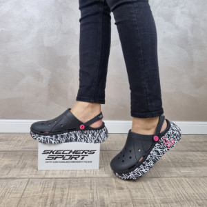 Papuci dama Skechers Max Cushioning - Foamies Love True 111324 BLK - Img 2
