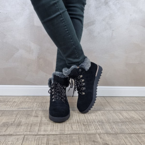 MANOS.RO Ghete dama piele naturala Skechers 113431 BLK - Img 3