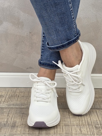 Pantofi dama sport Skechers® Bobs Skillz - Too Essential 117756 WHT - Img 5