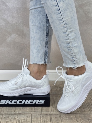 Pantofi dama sport Skechers®-, GLIDE-STEP, din material textil 303576L WHT - Img 9