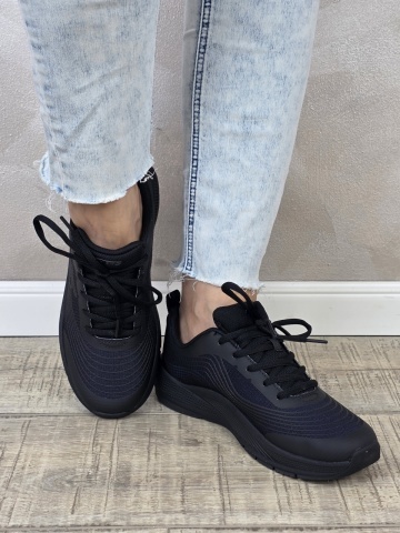 Pantofi dama sport Skechers®- negri, GLIDE-STEP, din material textil 303576L BBK - Img 5