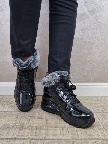 Ghete dama Skechers Sneakers high- Uno - Stand High 168126 BBK - Img 2