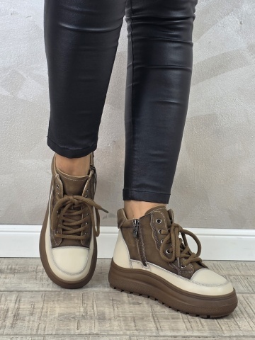 MANOS.RO Ghete dama casual Formazione piele naturala GD2378 - Img 3