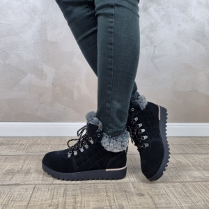 MANOS.RO Ghete dama piele naturala Skechers 113431 BLK - Img 4