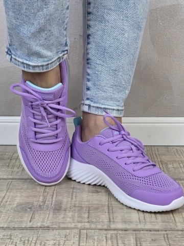 Pantofi dama sport Skechers®- lavanda, GLIDE-STEP, din material textil 303679L LAV - Img 7