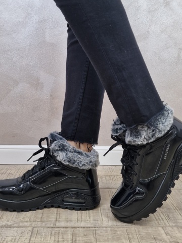 Ghete dama Skechers Sneakers high- Uno - Stand High 168126 BBK - Img 3
