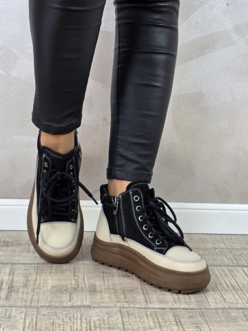 MANOS.RO Ghete dama casual Formazione piele naturala GD2377 - Img 3