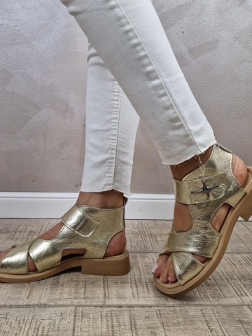 MANOS.RO Papuci/Sandale dama piele naturala GOLD DEER SV1292