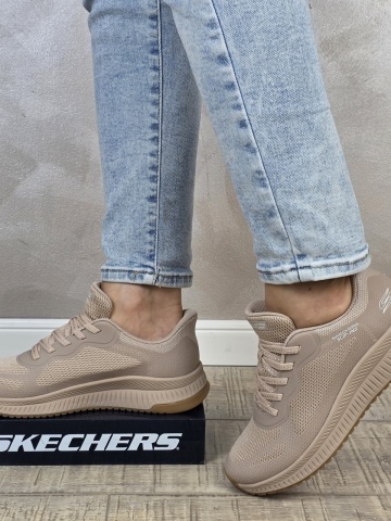 Pantofi dama sport Skechers® Bobs Squad 4 Staple Look beige 117624 NAT