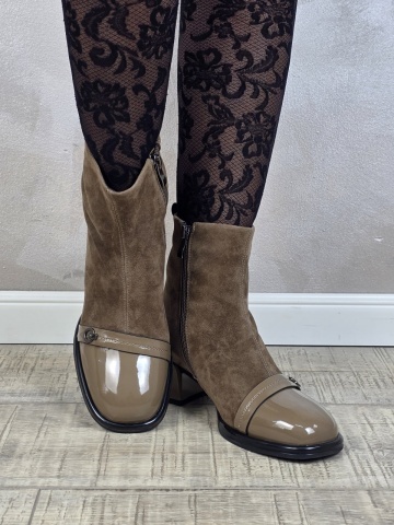 Botine/Ghete dama piele naturala MANOS.RO BT346 - Img 2