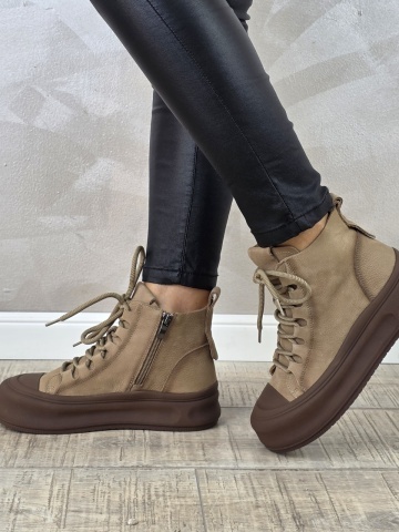 MANOS.RO Ghete dama casual Formazione piele naturala GD2372