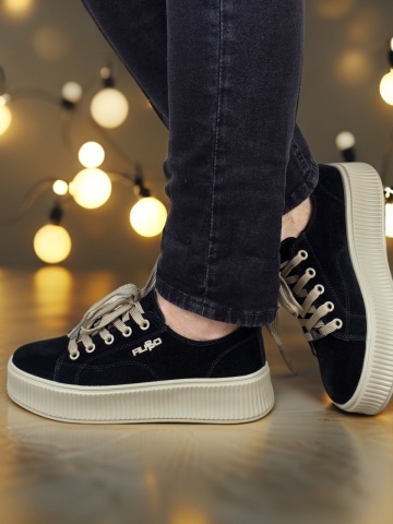 MANOS.RO Pantofi dama casual sport piele naturala negri Filippo PC2332