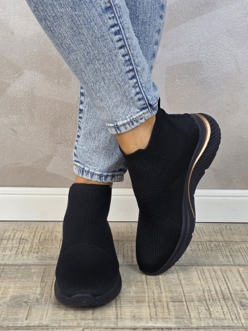 Pantofi dama sport Arch Fit S-Miles - Sock Walk 155580 BBK - Img 5
