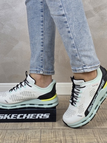Pantofi dama sport Skechers®, GLIDE-STEP, din material textil 303654L WBTQ - Img 5