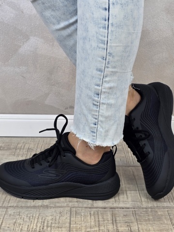 Pantofi dama sport Skechers®- negri, GLIDE-STEP, din material textil 303576L BBK - Img 6