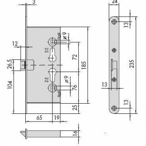 Broasca pentru manere usi antipanica metalice sau antifoc