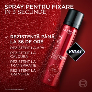 L'Oreal Paris Infaillible 3 second - Spray fixare machiaj rezistent la transfer 75 ml - Img 3