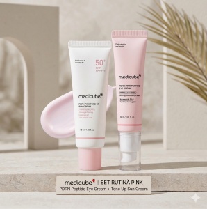 Medicube PDRN Pink Glowing DUO - Crema de ochi cu peptide ,50 ml + Crema de fata Tone Up SPF 50 , 30 ml