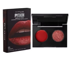 Kit ruj si fard de buze Maybelline New York Python Metallic Lip Kit, 05 passionate, 12 g - Img 1