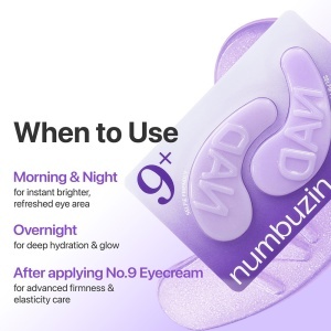 NUMBUZIN No.9 NAD+Collagen Under Eye Patches - Benzi pentru ochi cu colagen marin si niacinamida 5 perechi - Img 8