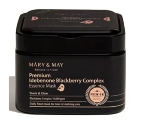 Mary & May Premium Idebenone Blackberry Complex - masca vegana tip servetel - 20 bucati