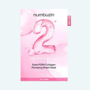 Numbuzin No.2 Rose PDRN Collagen Plumping Sheet Mask - Masca servetel cu colagen si niacinamida 1buc/ 33 ml