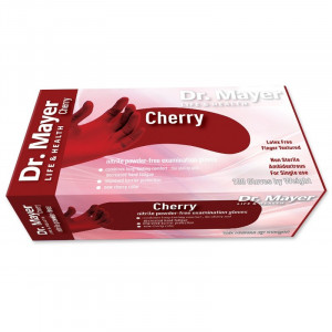 Manusi examinare nitril nepudrate Cherry Red