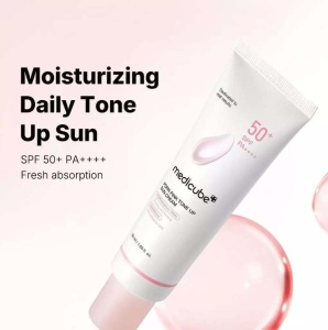 MEDICUBE PDRN Pink Tone Up Sun Cream - Crema multifunctionala cu protectie solara SPF50+ - 50ml - Img 7
