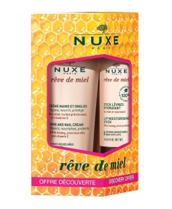 Nuxe Reve de Miel Hand Cream & Lip Balm - Set crema de maini 30ml + Balsam de buze 4g