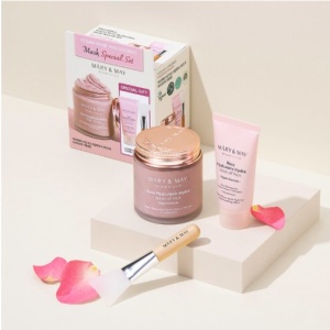PRET REDUS 50% - Mary & May Vegan Rose Hyaluronic Mask Special Set - Set masti de curatare cu extract de trandafir si acid hialuronic + spatula - Valabilitate 05,09,2026 - Img 2