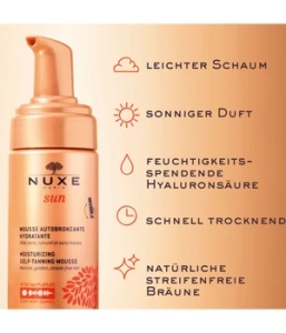 Nuxe Sun Moisturizing Self-Tanning Mousse - Spuma autobronzanta 150ml - Img 3