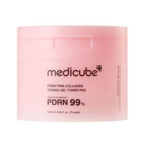 Medicube Pdrn Pink Collagen Toning Gel Toner Pad - Dischete pentru curatarea tenului cu toner 70buc/120ml