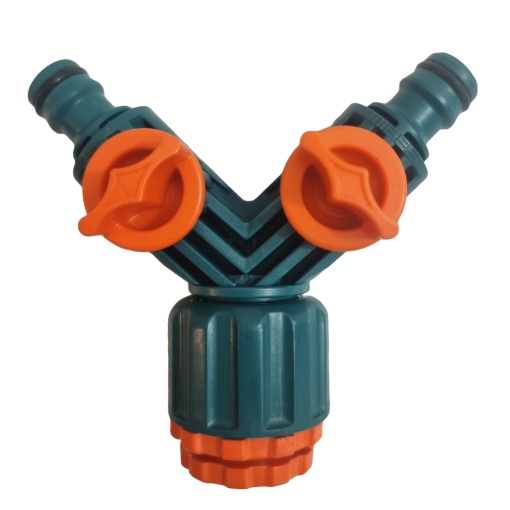 Двоен конектор за канелка с кранчета pvc, 1/2", 3/4"