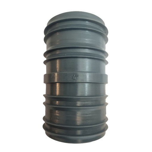 Оребрен съединител за маркуч 4“, двоен накрайник, pvc
