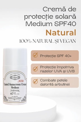Cremă nuanțatoare Medium cu protecție solară SPF 40+ - Img 2