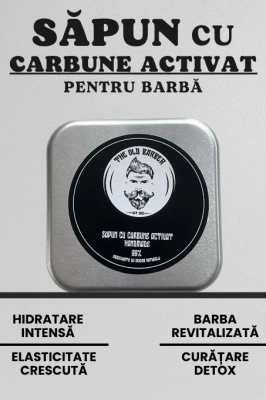 Săpun pentru barbă cu cărbune activat 99% natural, handmade - Img 2