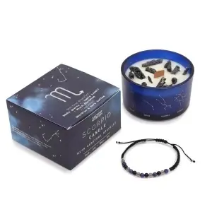 Set Lumânare cu Cristale și Brățară Zodia Scorpion