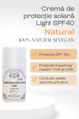 Cremă nuanțatoare Light cu protecție solară SPF 40+ - Img 2