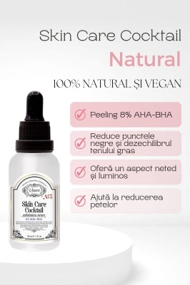 Skin Care Cocktail ser de exfoliere cu 8% acizi AHA-BHA - Img 2