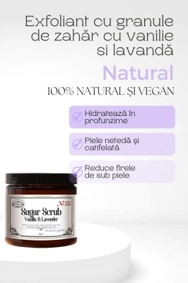 Exfoliant cu granule de zahăr cu vanilie si lavandă - Img 2