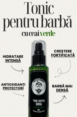 Tonic pentru barbă cu ceai verde - 99% natural - Img 2