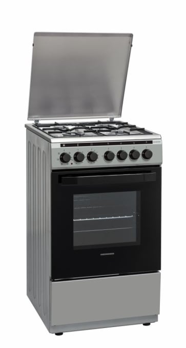 Aragaz mixt Heinner HFSC-V60LITGC-SS, 4 arzatoare gaz, Dispozitiv de siguranta plita, Aprindere electrica, Cuptor electric, Timer, Grill, Clasa A, 50 cm, Inox - Img 5