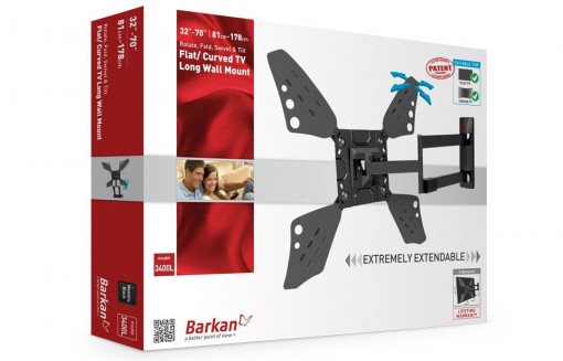 Barkan Full Motion TV Wall Mount 40&quot;-70&quot; - Img 1