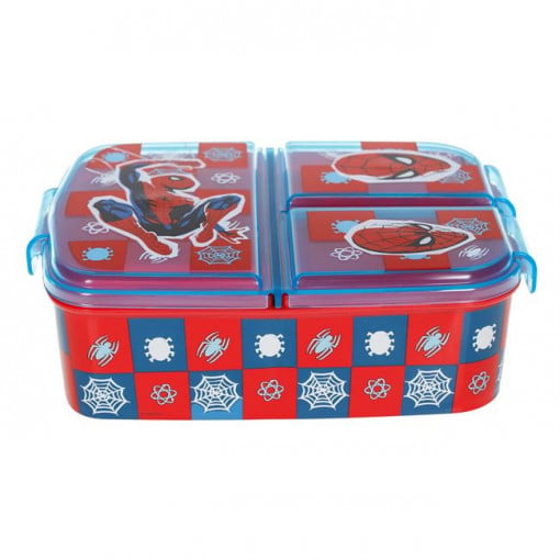 Caserola alimente cu 3 compartimente, model Spider Man, capacitate 500 ml - Img 2