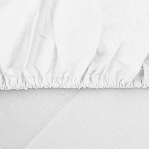 Cearsaf de pat cu elastic, dimensiune 140x200 cm, bumbac 100%, Alb, Heinner HR-SHEET140-WHT - Img 3