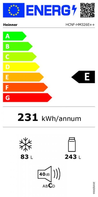 Combina frigorifica Heinner HCNF-HM326E++, Total No Frost, clasa energetica E, capacitate totala 326 L - Img 4