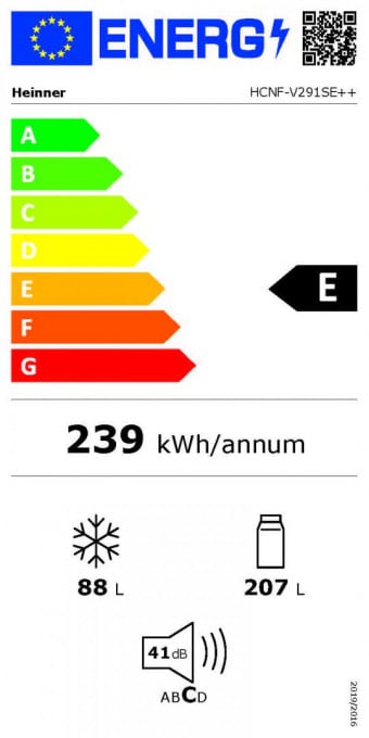 Combina frigorifica Heinner HCNF-V291SE++, 294 l, No Frost Multicooling, Clasa E, Freezer Shield, Iluminare LED, functie ECO, H 186 cm, Argintiu - Img 5