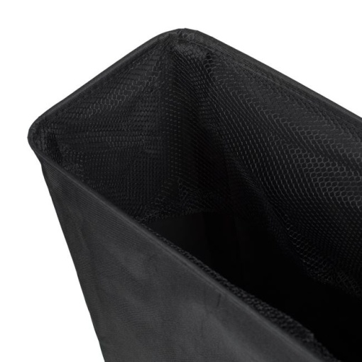 Cos de rufe din material textil si cu 4 roti, dimensiune 40 x 20 x 58 cm, capacitate 42 L, Negru - Img 3