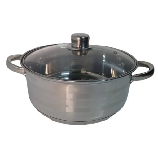 Cratita din inox cu capac din sticla, capacitate 3.2 l, dimensiune 20x10 cm, baza inductie, fundu dublu, DAR 19009