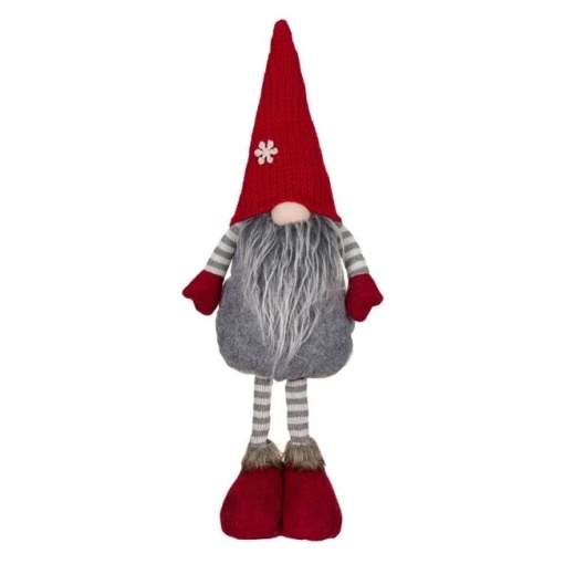 Figurina decorativa de Craciun, dimensiune 19x10x58 cm, Gnome cu caciula rosie